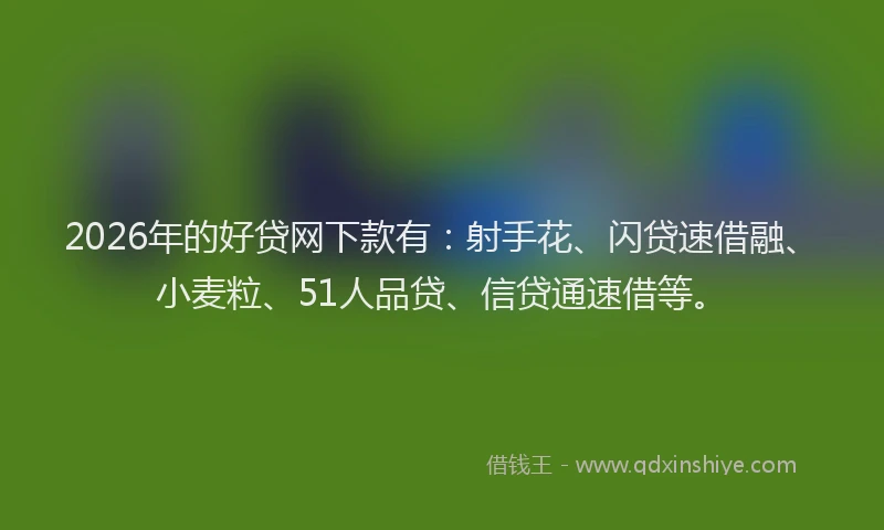 2026年的好贷网下款有：射手花、闪贷速借融、小麦粒、51人品贷、信贷通速借等。