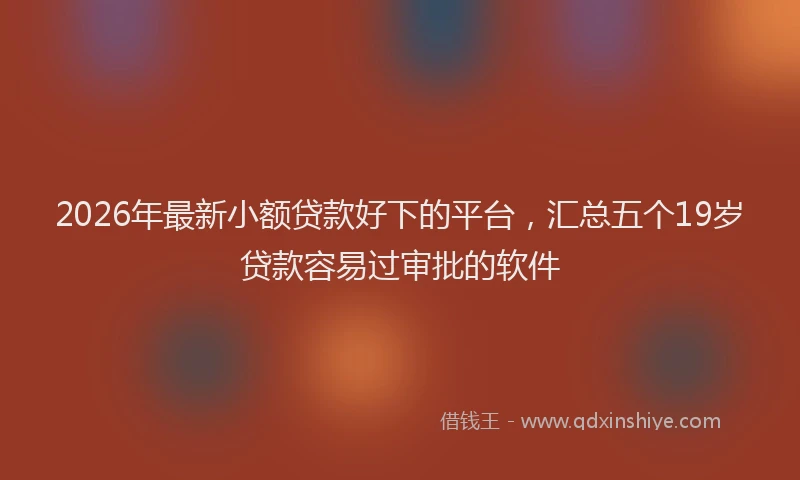 2026年最新小额贷款好下的平台，汇总五个19岁贷款容易过审批的软件