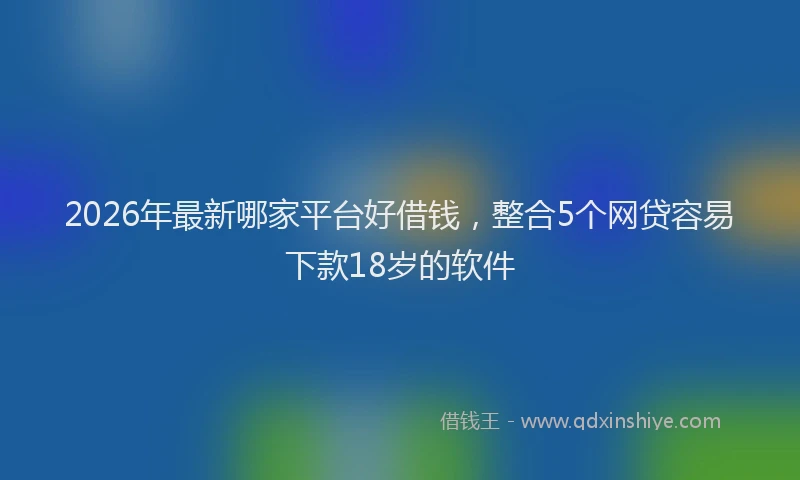 2026年最新哪家平台好借钱,整合5个网贷容易下款18岁的软件