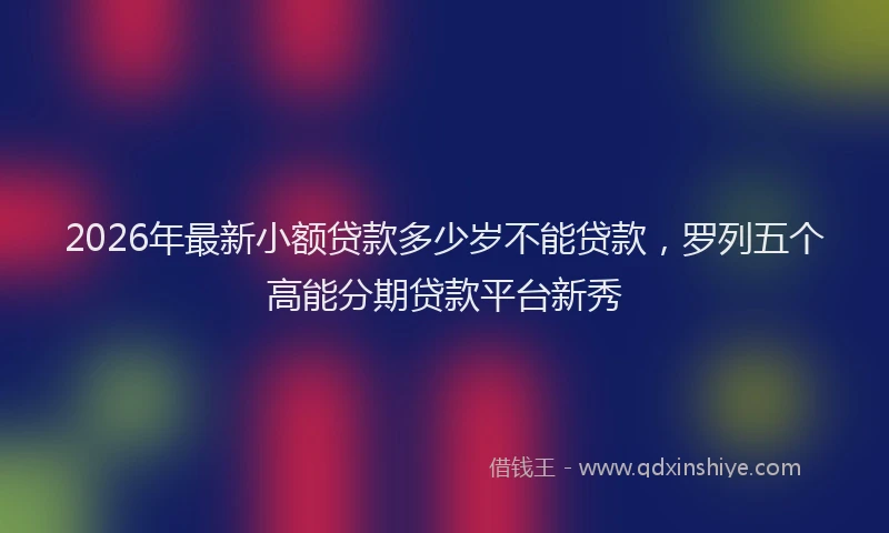 2026年最新小额贷款多少岁不能贷款，罗列五个高能分期贷款平台新秀