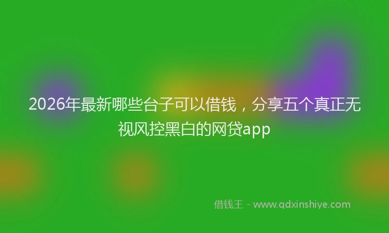 2026年最新哪些台子可以借钱，分享五个真正无视风控黑白的网贷app