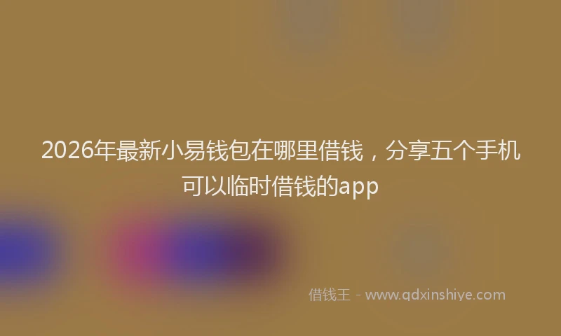 2026年最新小易钱包在哪里借钱，分享五个手机可以临时借钱的app