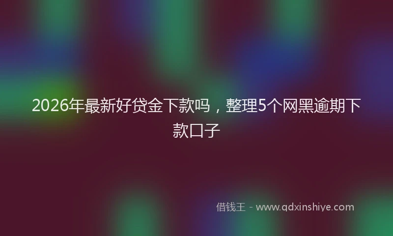 2026年最新好贷金下款吗，整理5个网黑逾期下款口子