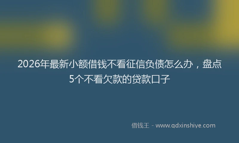 2026年最新小额借钱不看征信负债怎么办，盘点5个不看欠款的贷款口子