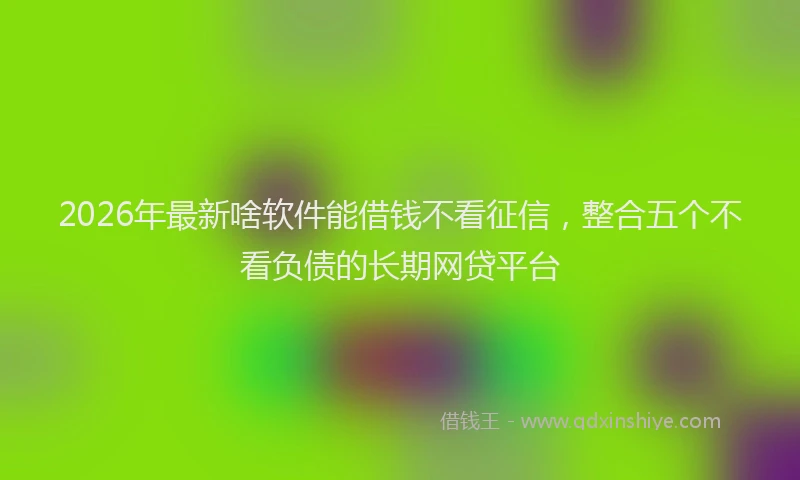 2026年最新啥软件能借钱不看征信，整合五个不看负债的长期网贷平台