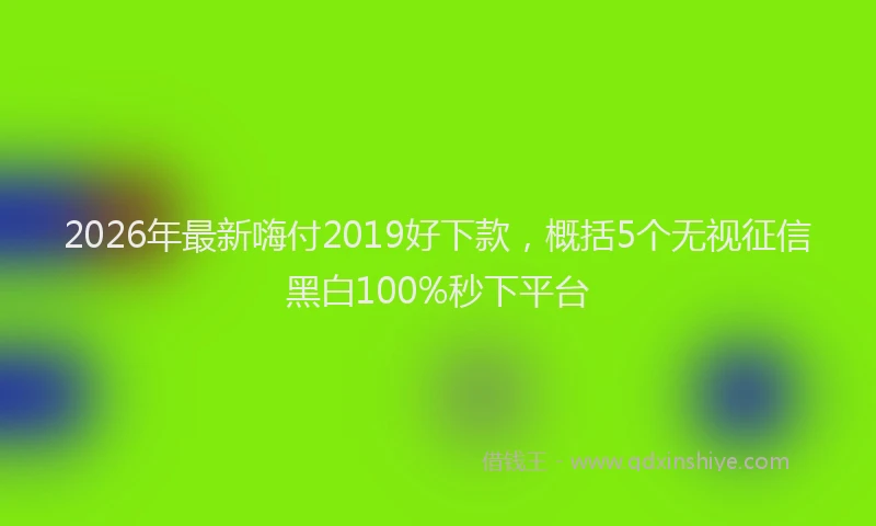 2026年最新嗨付2019好下款,概括5个无视征信黑白100%秒下平台