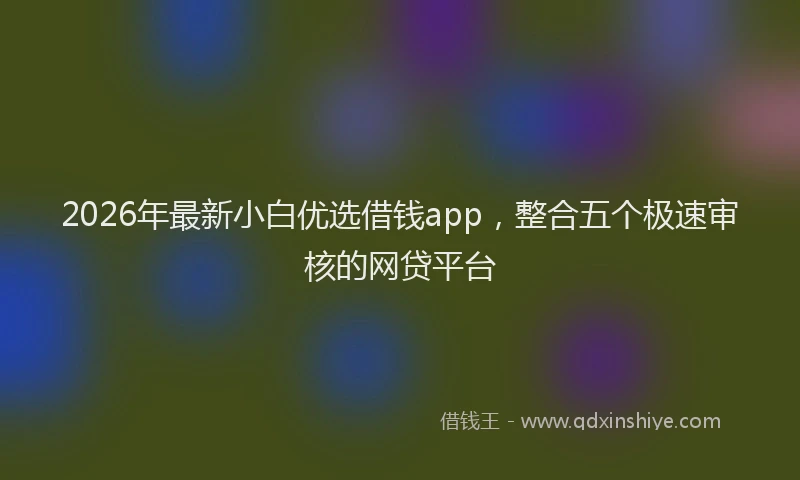 2026年最新小白优选借钱app，整合五个极速审核的网贷平台