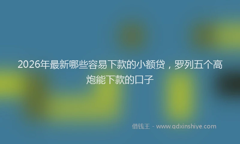 2026年最新哪些容易下款的小额贷，罗列五个高炮能下款的口子