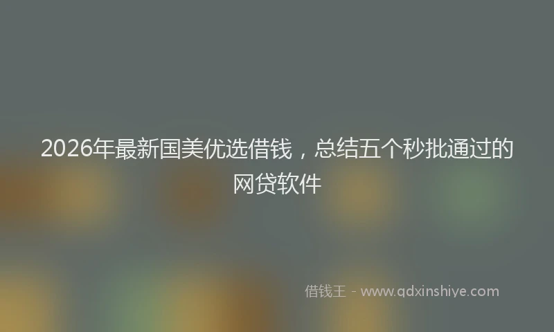 2026年最新国美优选借钱，总结五个秒批通过的网贷软件