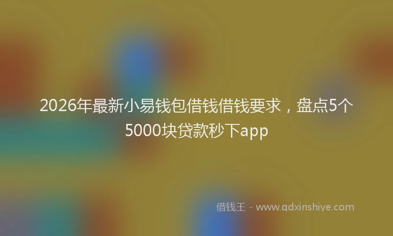 2026年最新小易钱包借钱借钱要求，盘点5个5000块贷款秒下app