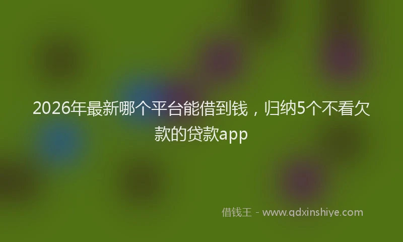 2026年最新哪个平台能借到钱，归纳5个不看欠款的贷款app