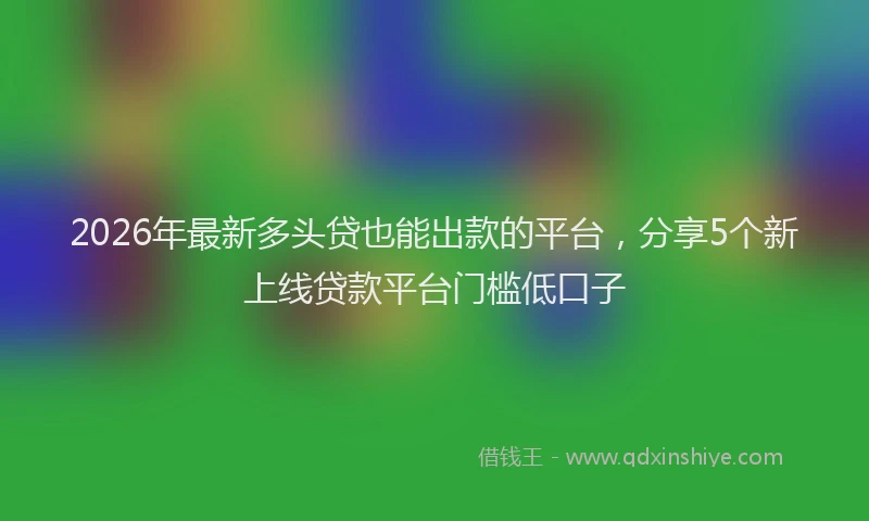 2026年最新多头贷也能出款的平台,分享5个新上线贷款平台门槛低口子