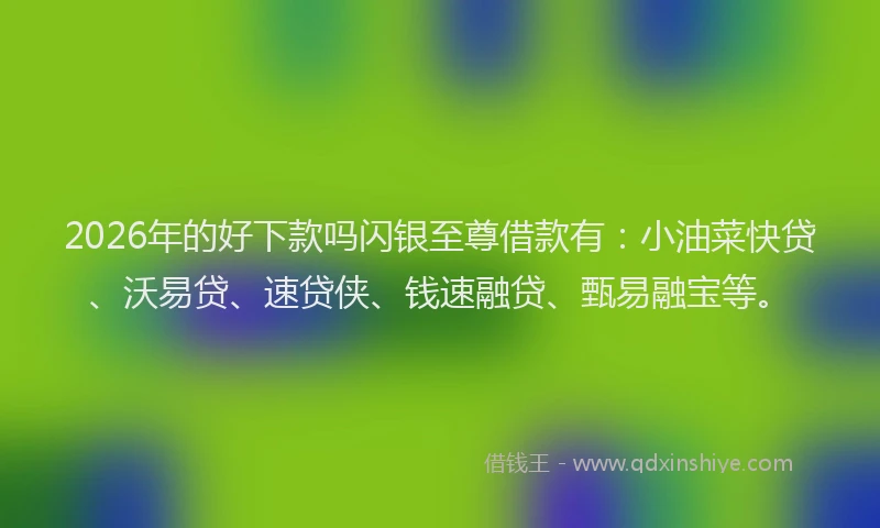 2026年的好下款吗闪银至尊借款有：小油菜快贷、沃易贷、速贷侠、钱速融贷、甄易融宝等。