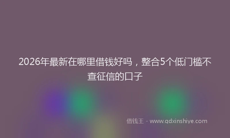 2026年最新在哪里借钱好吗，整合5个低门槛不查征信的口子