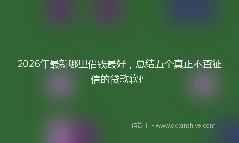2026年最新哪里借钱最好，总结五个真正不查征信的贷款软件