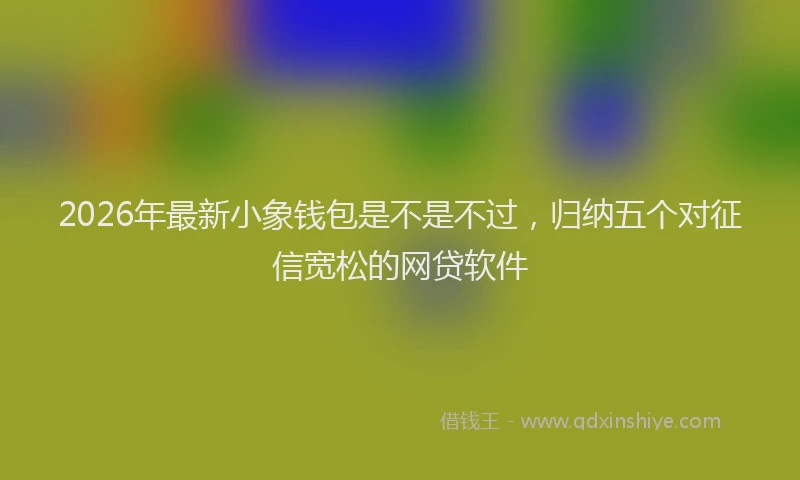 2026年最新小象钱包是不是不过，归纳五个对征信宽松的网贷软件