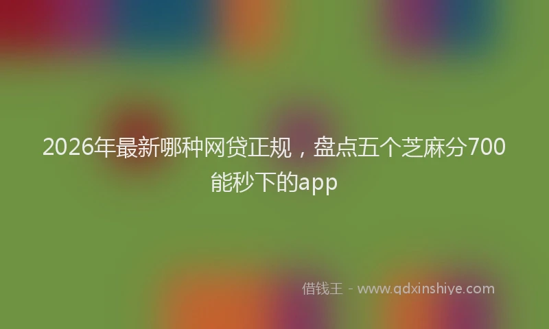 2026年最新哪种网贷正规，盘点五个芝麻分700能秒下的app