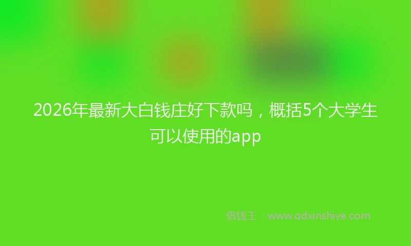 2026年最新大白钱庄好下款吗,概括5个大学生可以使用的app