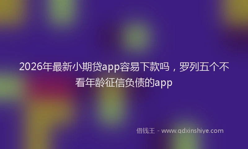 2026年最新小期贷app容易下款吗，罗列五个不看年龄征信负债的app