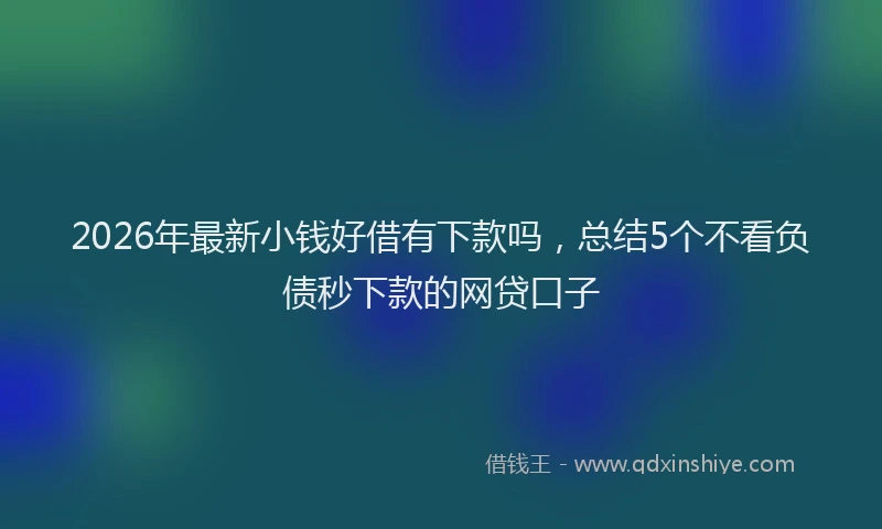 2026年最新小钱好借有下款吗，总结5个不看负债秒下款的网贷口子
