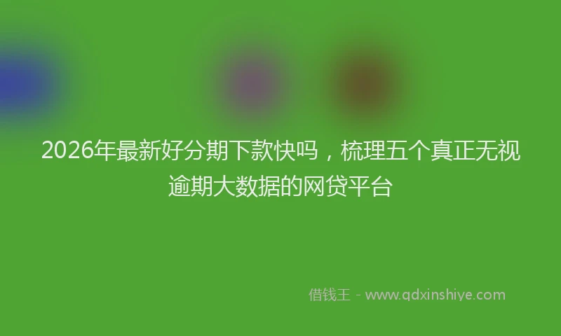 2026年最新好分期下款快吗，梳理五个真正无视逾期大数据的网贷平台