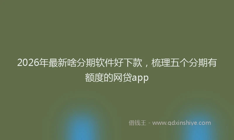 2026年最新啥分期软件好下款，梳理五个分期有额度的网贷app