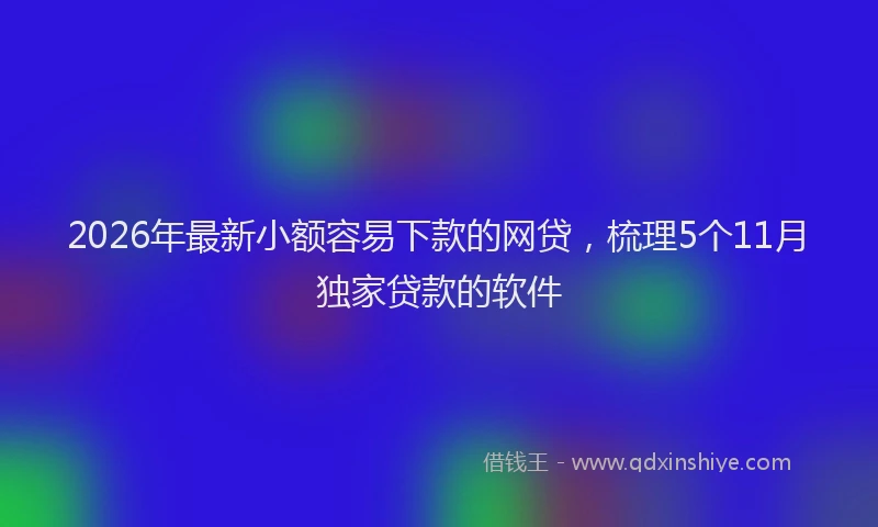 2026年最新小额容易下款的网贷，梳理5个11月独家贷款的软件
