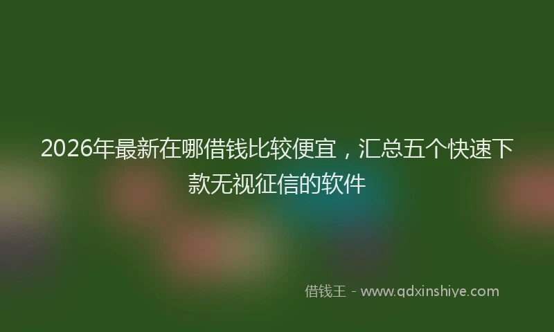 2026年最新在哪借钱比较便宜，汇总五个快速下款无视征信的软件