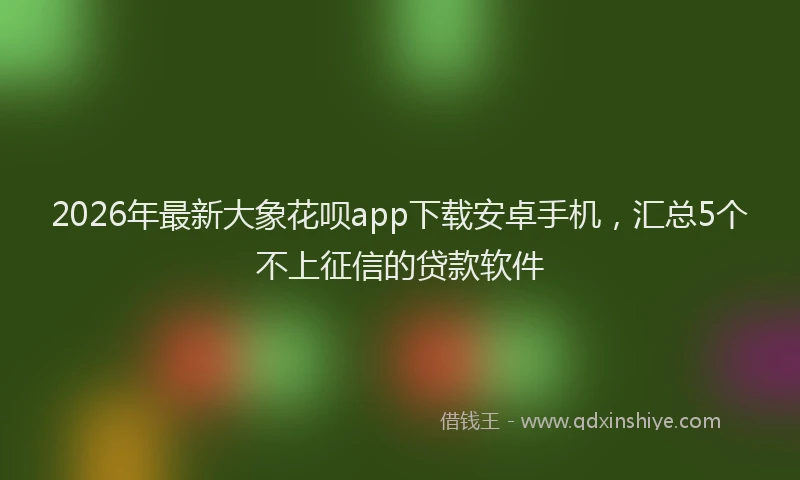 2026年最新大象花呗app下载安卓手机,汇总5个不上征信的贷款软件