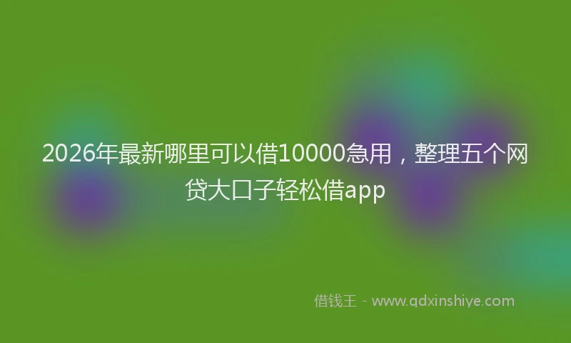 2026年最新哪里可以借10000急用,整理五个网贷大口子轻松借app