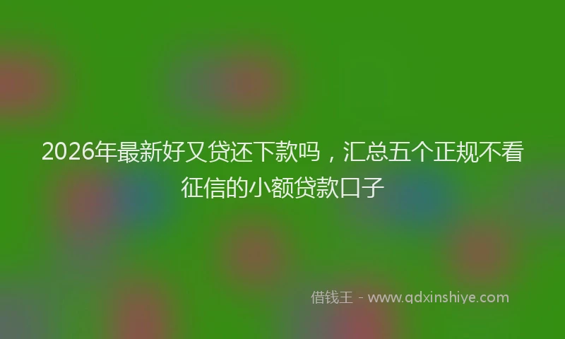 2026年最新好又贷还下款吗，汇总五个正规不看征信的小额贷款口子
