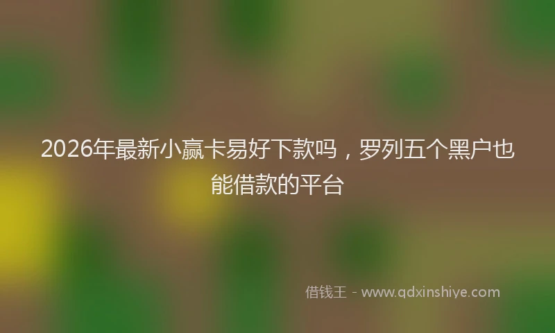 2026年最新小赢卡易好下款吗，罗列五个黑户也能借款的平台