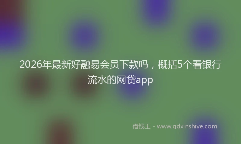 2026年最新好融易会员下款吗，概括5个看银行流水的网贷app