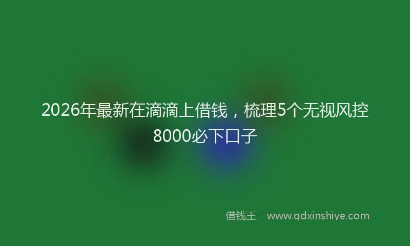 2026年最新在滴滴上借钱，梳理5个无视风控8000必下口子