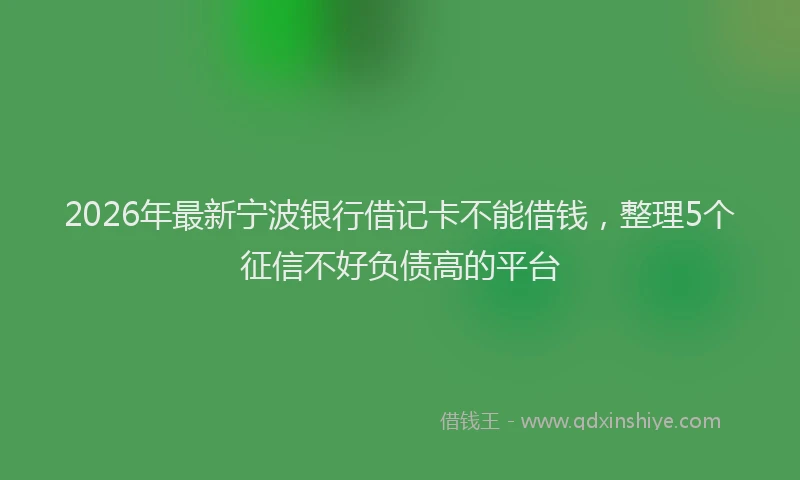 2026年最新宁波银行借记卡不能借钱，整理5个征信不好负债高的平台