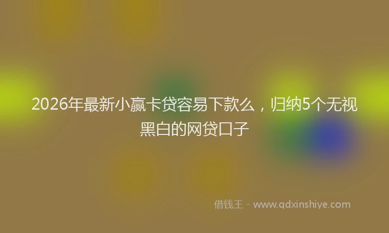 2026年最新小赢卡贷容易下款么，归纳5个无视黑白的网贷口子