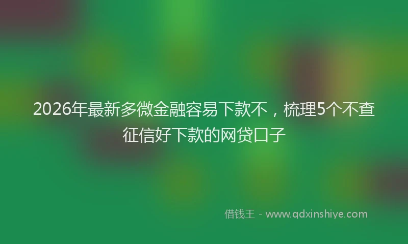 2026年最新多微金融容易下款不,梳理5个不查征信好下款的网贷口子