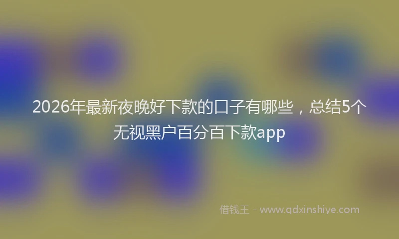 2026年最新夜晚好下款的口子有哪些，总结5个无视黑户百分百下款app