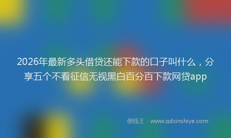 2026年最新多头借贷还能下款的口子叫什么,分享五个不看征信无视黑白百分百下款网贷app