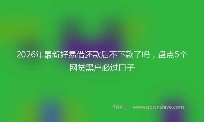 2026年最新好易借还款后不下款了吗，盘点5个网贷黑户必过口子