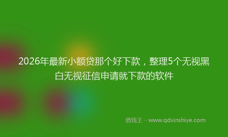 2026年最新小额贷那个好下款，整理5个无视黑白无视征信申请就下款的软件