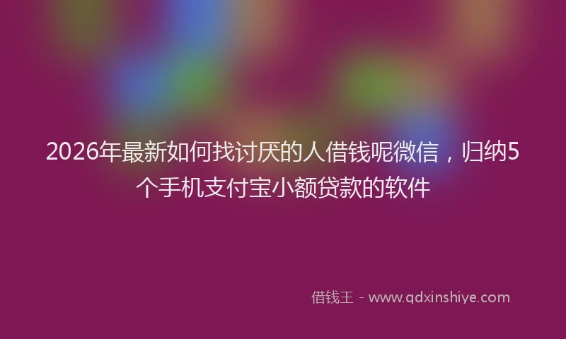 2026年最新如何找讨厌的人借钱呢微信，归纳5个手机支付宝小额贷款的软件