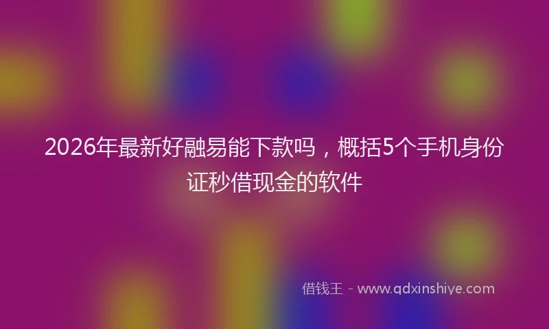 2026年最新好融易能下款吗，概括5个手机身份证秒借现金的软件