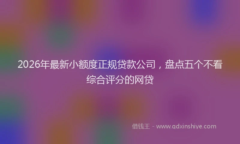 2026年最新小额度正规贷款公司，盘点五个不看综合评分的网贷