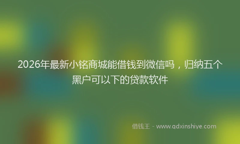 2026年最新小铭商城能借钱到微信吗，归纳五个黑户可以下的贷款软件