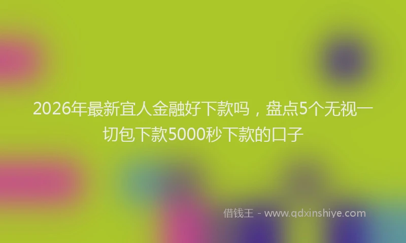 2026年最新宜人金融好下款吗，盘点5个无视一切包下款5000秒下款的口子