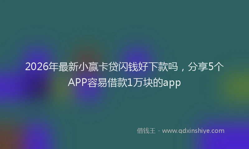 2026年最新小赢卡贷闪钱好下款吗，分享5个APP容易借款1万块的app