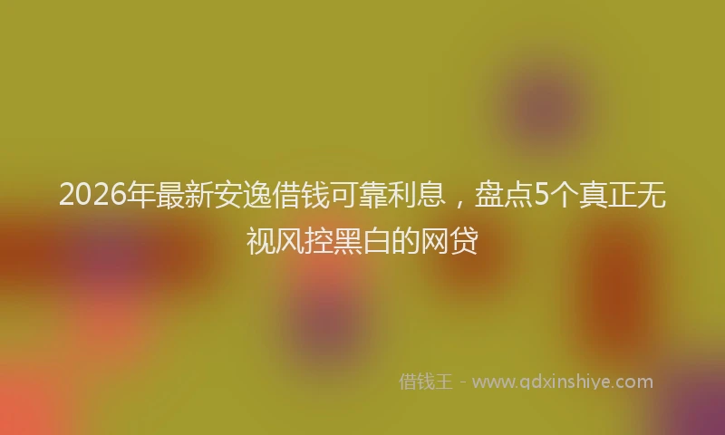 2026年最新安逸借钱可靠利息，盘点5个真正无视风控黑白的网贷