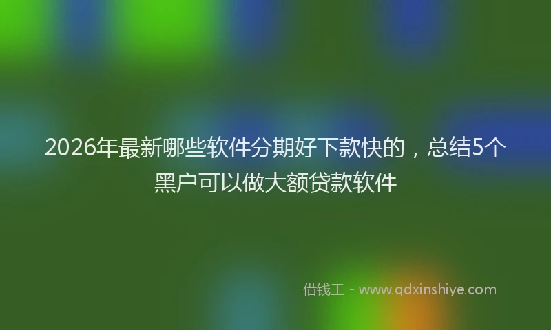 2026年最新哪些软件分期好下款快的，总结5个黑户可以做大额贷款软件