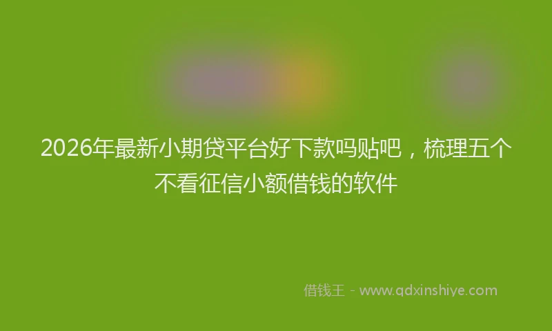 2026年最新小期贷平台好下款吗贴吧，梳理五个不看征信小额借钱的软件